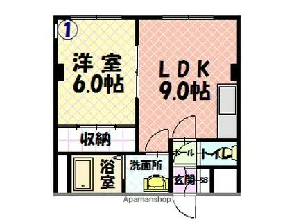 MSピエース(1LDK/3階)の間取り写真