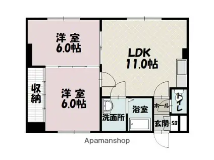 MSピエース(2LDK/3階)の間取り写真