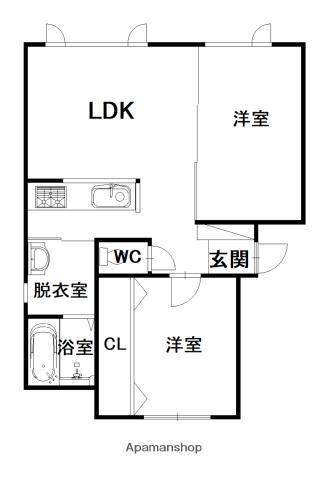 エコワンハイツ3.3(2LDK/2階)の間取り写真