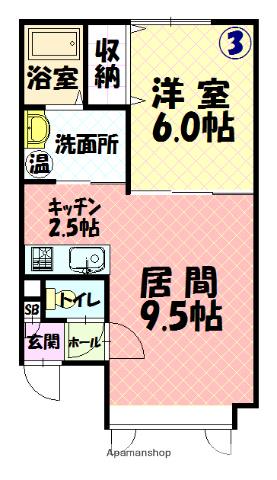 エクセルシオール(1LDK/1階)の間取り写真