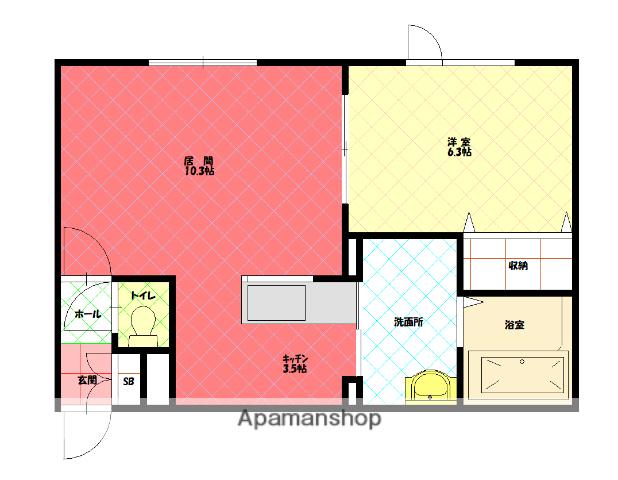 神楽4・12 エコワンハウス(1LDK/2階)の間取り写真