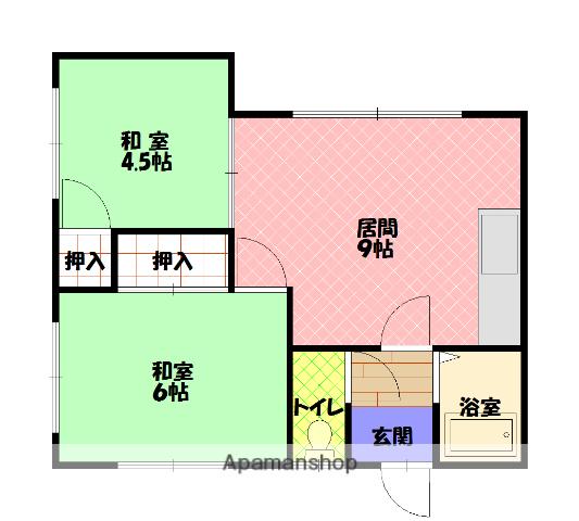 日成マンションA(2DK/1階)の間取り写真