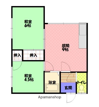 日成マンションA(2DK/1階)の間取り写真