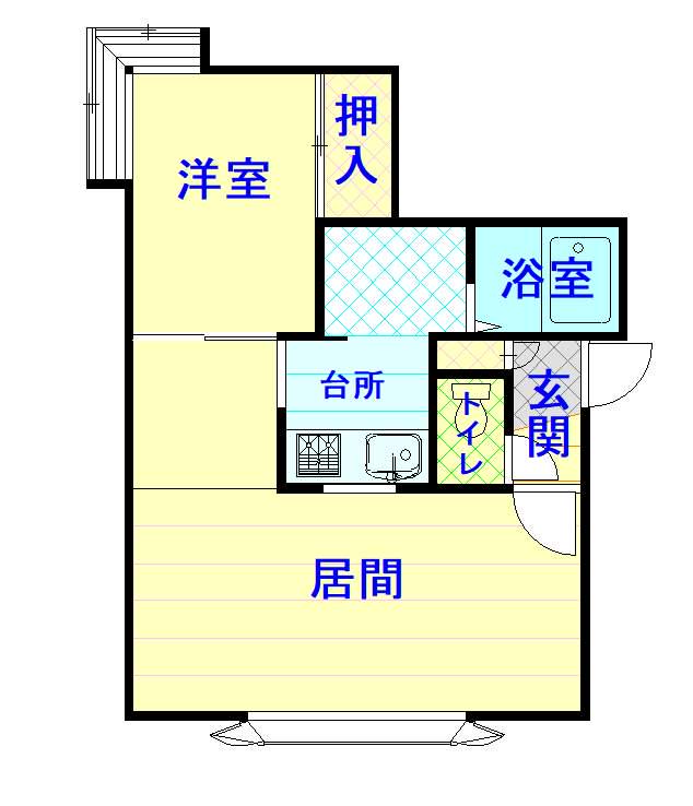 グランビア(1LDK/1階)の間取り写真