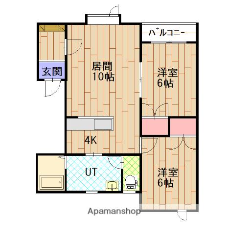 カントリーハイツ(2LDK/2階)の間取り写真