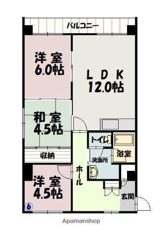 7条レジデンス(3LDK/9階)の間取り写真