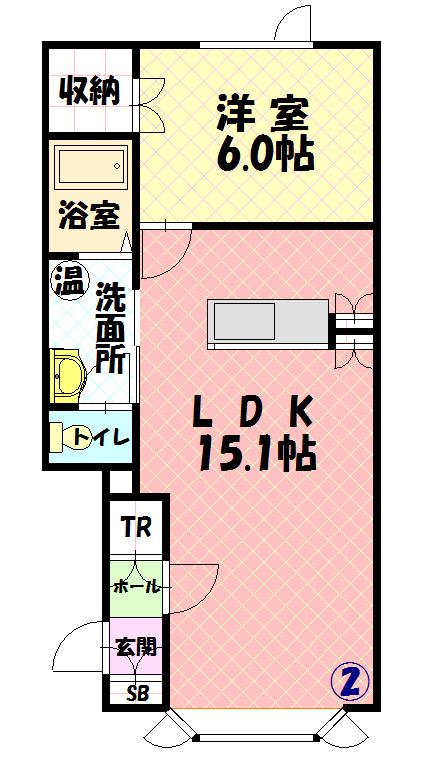 ライフ2.13(1LDK/1階)の間取り写真