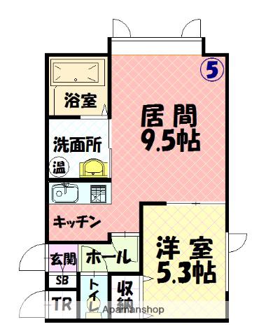 函館本線 近文駅 徒歩22分 2階建 築11年(1LDK/1階)の間取り写真