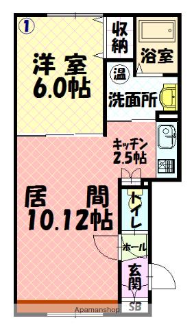ソラシオ(1LDK/1階)の間取り写真