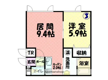 GLP・Ⅰ(1LDK/2階)の間取り写真