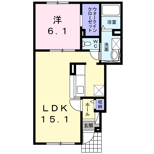 エスペランザ(1LDK/1階)の間取り写真