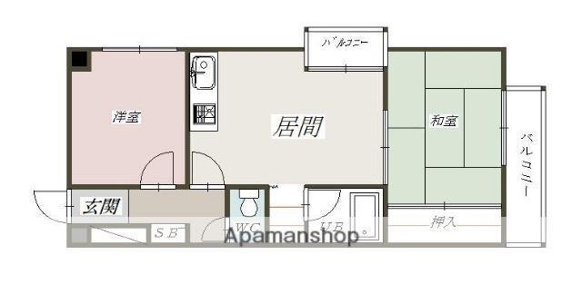 レジデンスサン(2LDK/3階)の間取り写真