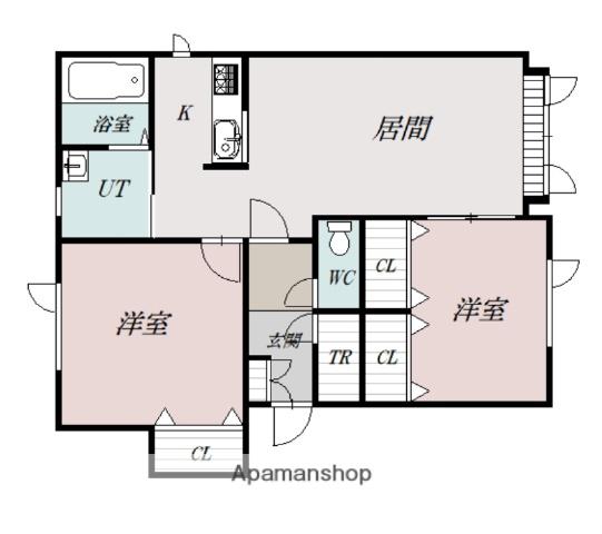 スカイフェリーチェⅢ(2LDK/2階)の間取り写真