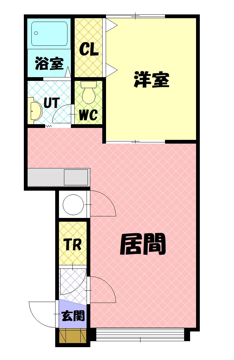 プレズィール豊岡A(1LDK/2階)の間取り写真