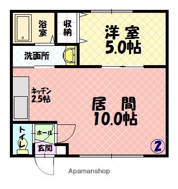 ヴィラハッピネスB(1LDK/1階)の間取り写真