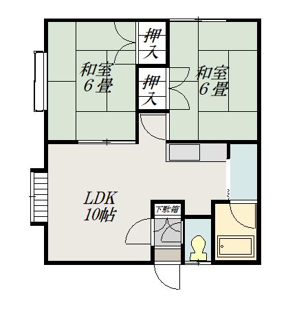 パークサイド鄕畠(2LDK/1階)の間取り写真