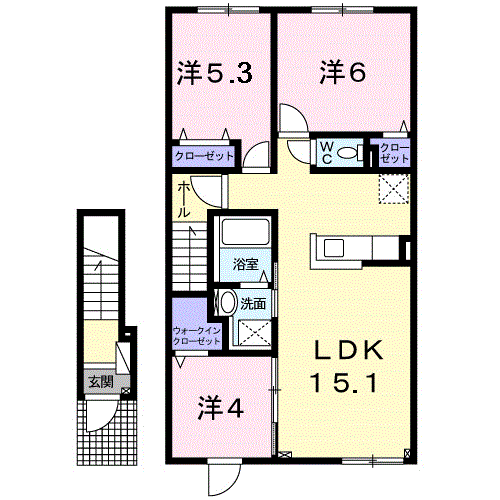 ベルソレイユ2(3LDK/2階)の間取り写真