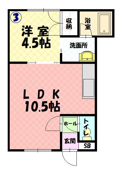フォーレスト(1LDK/1階)の間取り写真