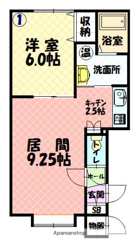 函館本線 旭川駅 徒歩17分 2階建 築11年(1LDK/1階)の間取り写真