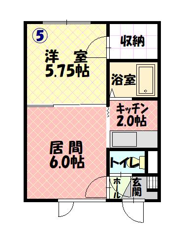 ミキハウス(1LDK/2階)の間取り写真
