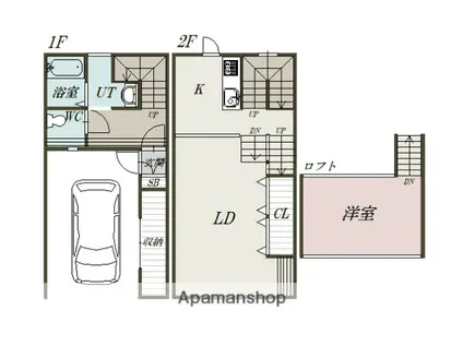 石北本線 旭川四条駅 徒歩28分 2階建 築16年(1LDK/1階)の間取り写真