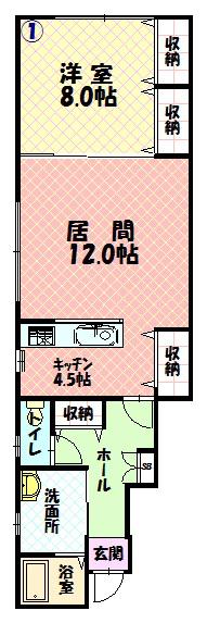 BLUR(1LDK/1階)の間取り写真