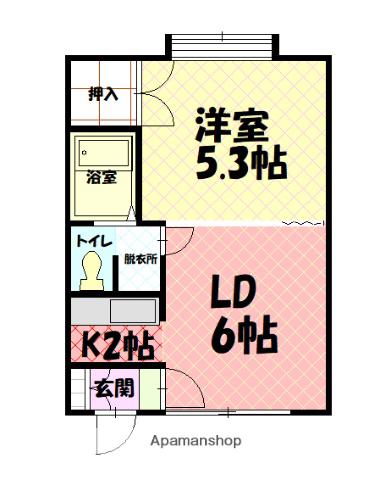 ラ・グラン大町(1LDK/2階)の間取り写真