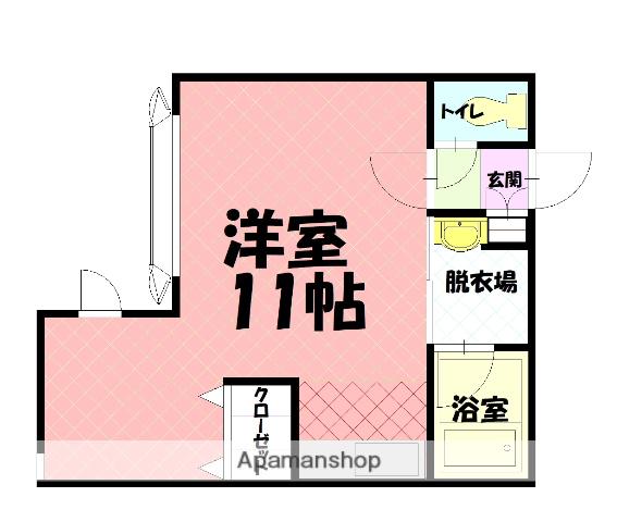 エルム医大前B棟(ワンルーム/2階)の間取り写真