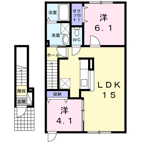YS MORE(2LDK/2階)の間取り写真