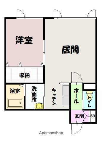 オレンジ ストリーム(1LDK/2階)の間取り写真