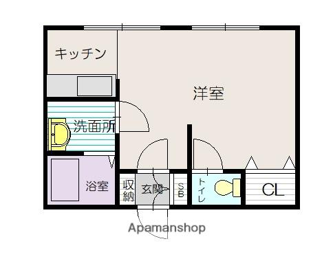 コーポワク(ワンルーム/2階)の間取り写真