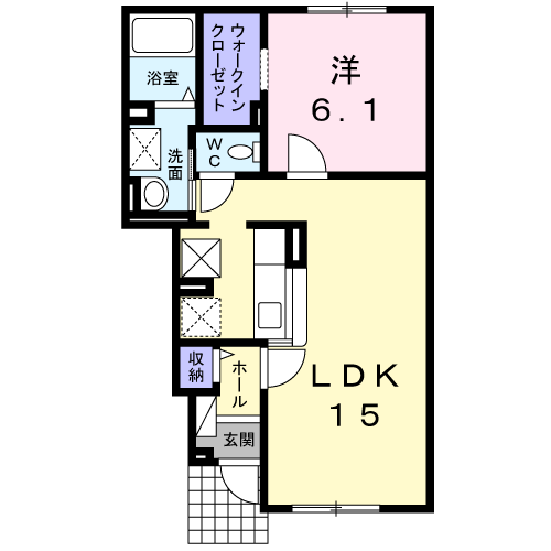 フェリシタ(1LDK/1階)の間取り写真