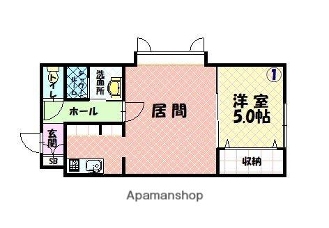 AMU5・23(1LDK/3階)の間取り写真