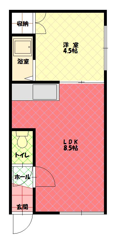 エスポワール10条(1LDK/2階)の間取り写真