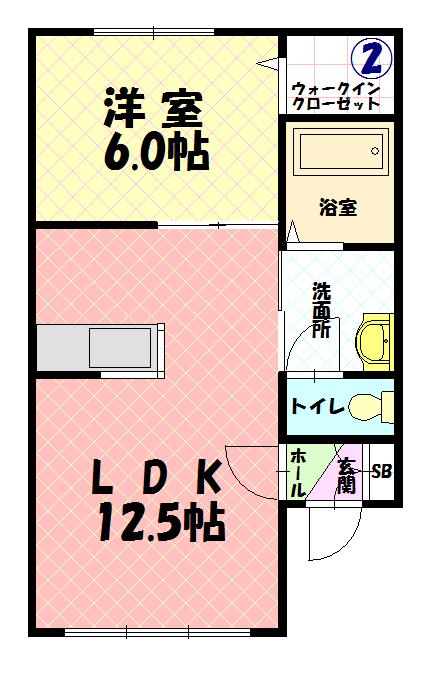 アーバンクリスタル(1LDK/2階)の間取り写真