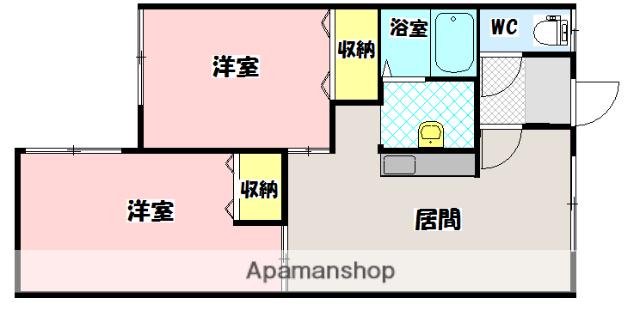 ハーティ23B(2LDK/2階)の間取り写真