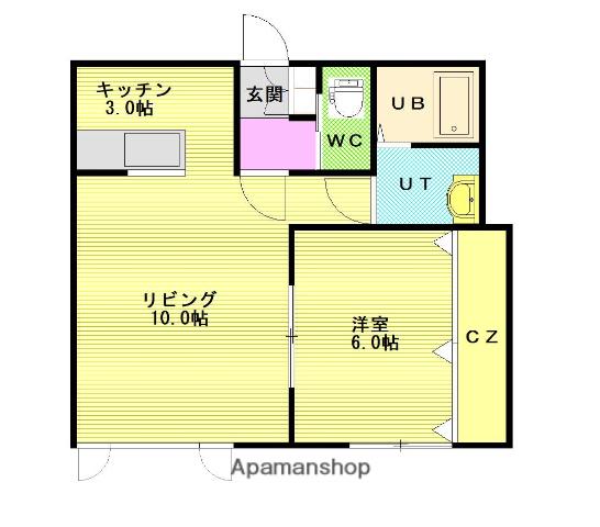 ハニービー(1LDK/1階)の間取り写真