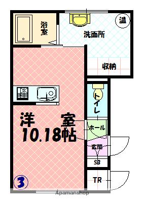 GARRR Ⅲ(ワンルーム/2階)の間取り写真