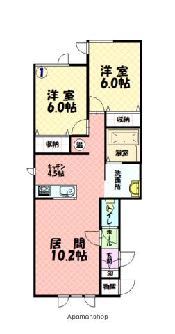 イースト VILLA A(2LDK/1階)の間取り写真