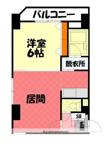 ナッツSPIRIT2(1LDK/4階)の間取り写真