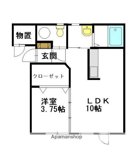 LIVE(1LDK/1階)の間取り写真