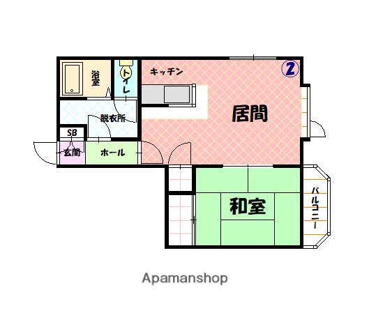 ハイデンス7条(1LDK/2階)の間取り写真