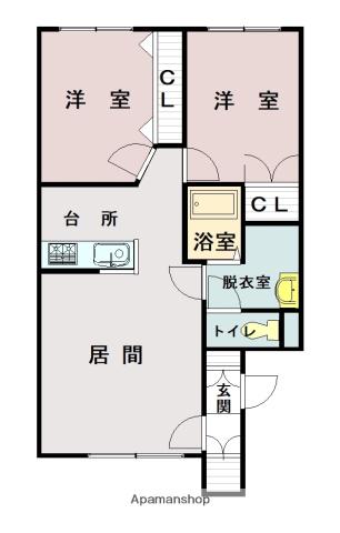 PASTEL(2LDK/1階)の間取り写真