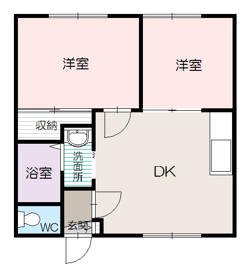 メゾン・ド・パール(2DK/1階)の間取り写真