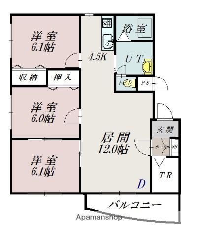 ルミエール東光(3LDK/1階)の間取り写真