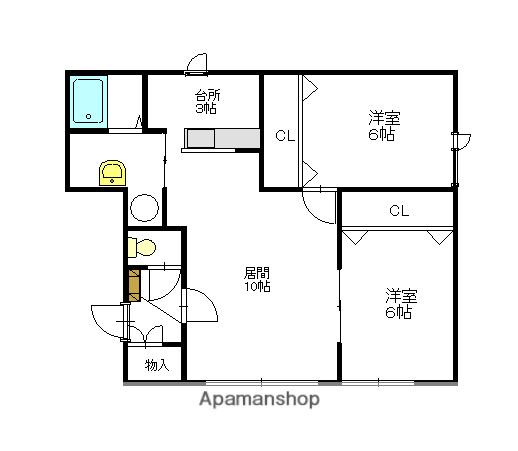 ジョリ1・6(2LDK/2階)の間取り写真