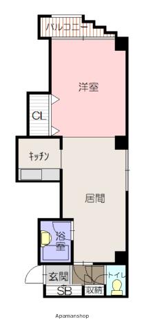 ラ・メール旭川(1LDK/2階)の間取り写真