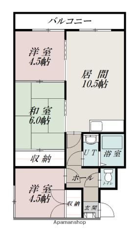 ホワイトコーポラス(3LDK/2階)の間取り写真