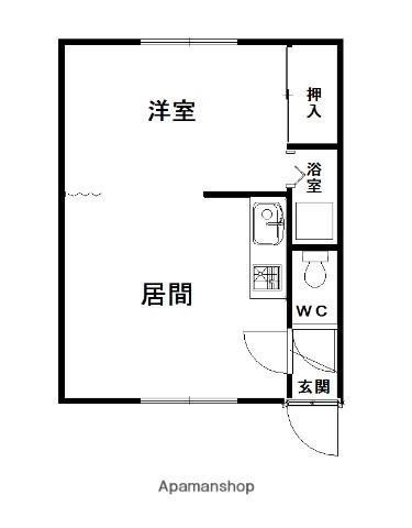 6・18ハイツ(1DK/1階)の間取り写真