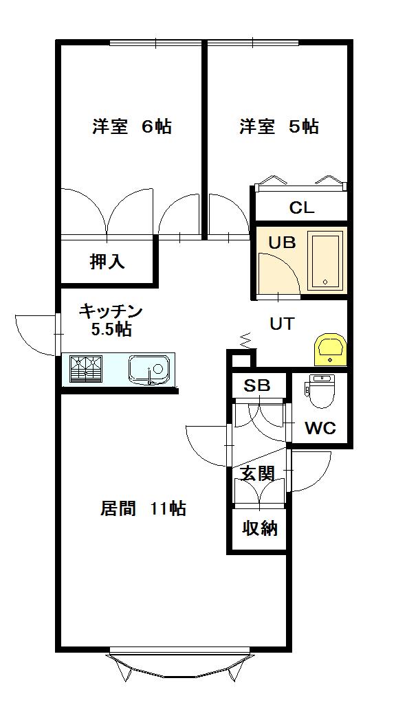 エステート237(2LDK/1階)の間取り写真